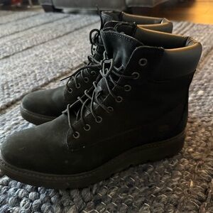 Timberland Black Suede Women’s Boots Size 9.5 Nubuck Lace Up